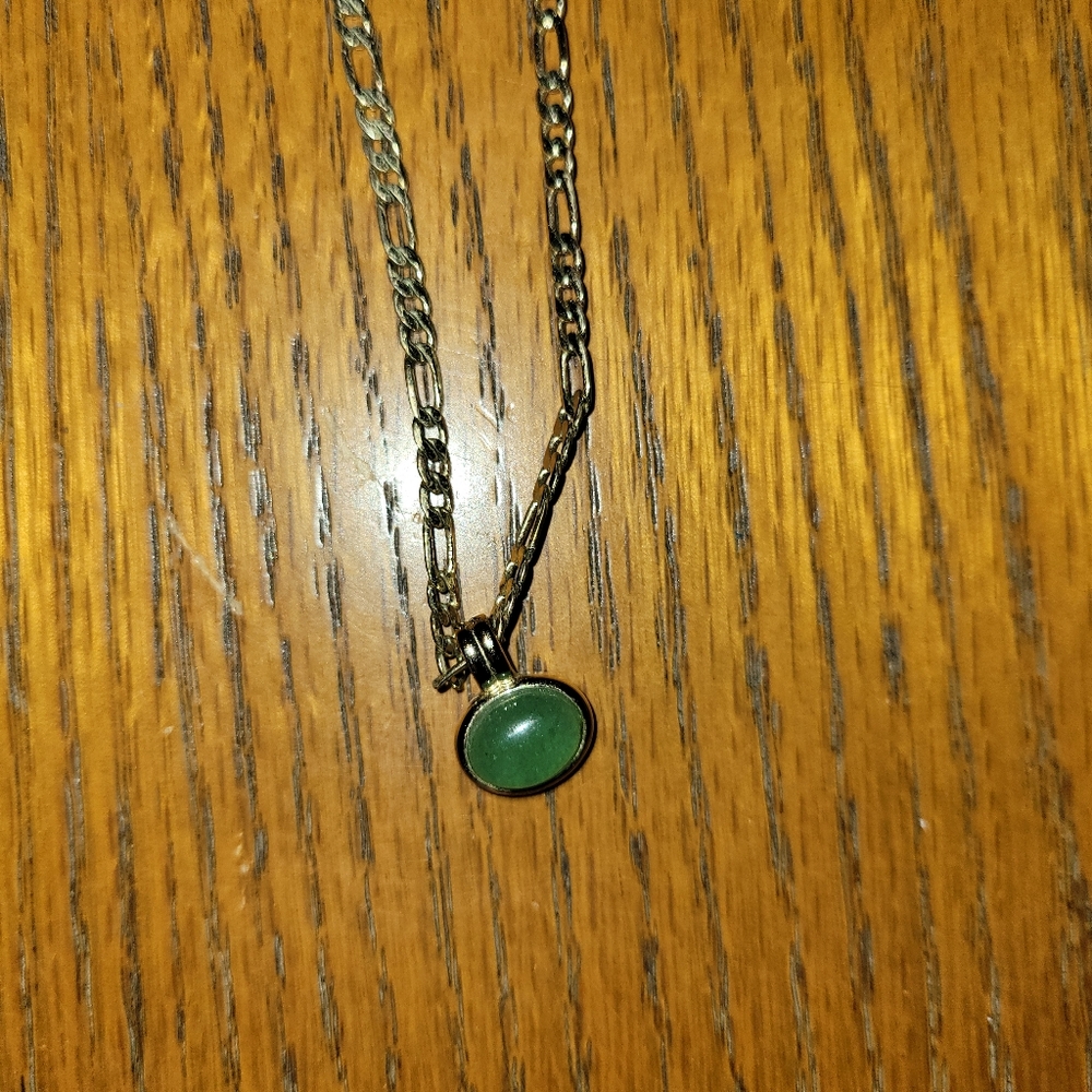 Necklace with green stone